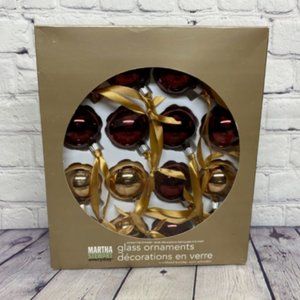 Vintage 2005 Martha Stewart Glass Ornaments 16 Pack Hand Made Xmas Decoration